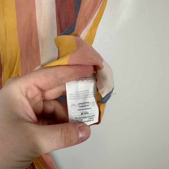NEW Madewell XXS 2XS Button Back Tie Tee Sherbet Stripe Summer Cotton - Picture 5 of 6
